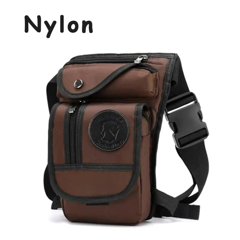Men's Waterproof Motorcycle Drop Leg Bag – Nylon Riding Waist & Shoulder Bag