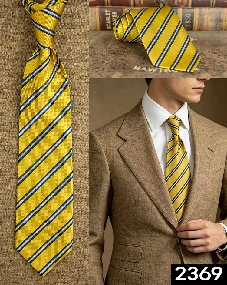 Men's 100% Silk Jacquard Necktie – Geometric, Floral, Checked & Solid