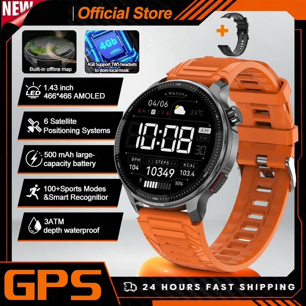 Hiwego GPS Smartwatch | Offline Maps, 4GB, Gorilla Glass, 3ATM & Flash Charge