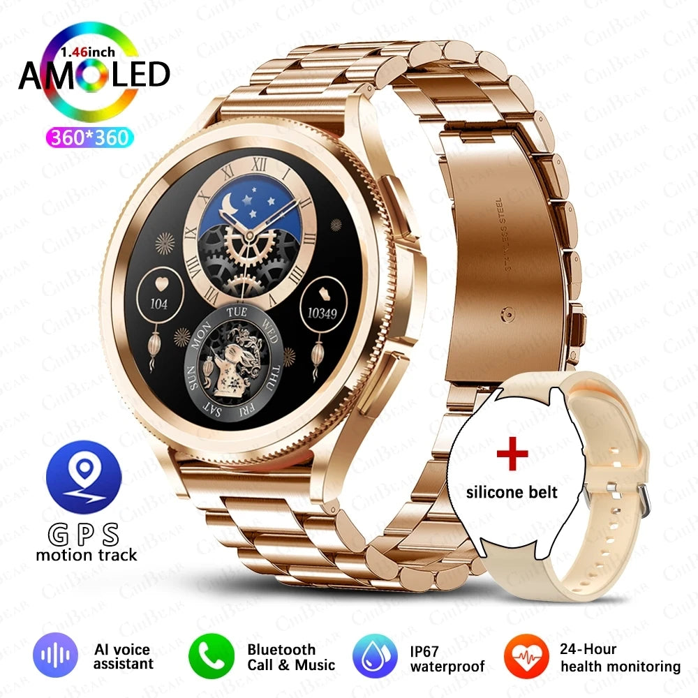 Jooeniok Watch 6 Pro Smartwatch | 1.46" AMOLED, Bluetooth Calling & GPS Sports Tracker