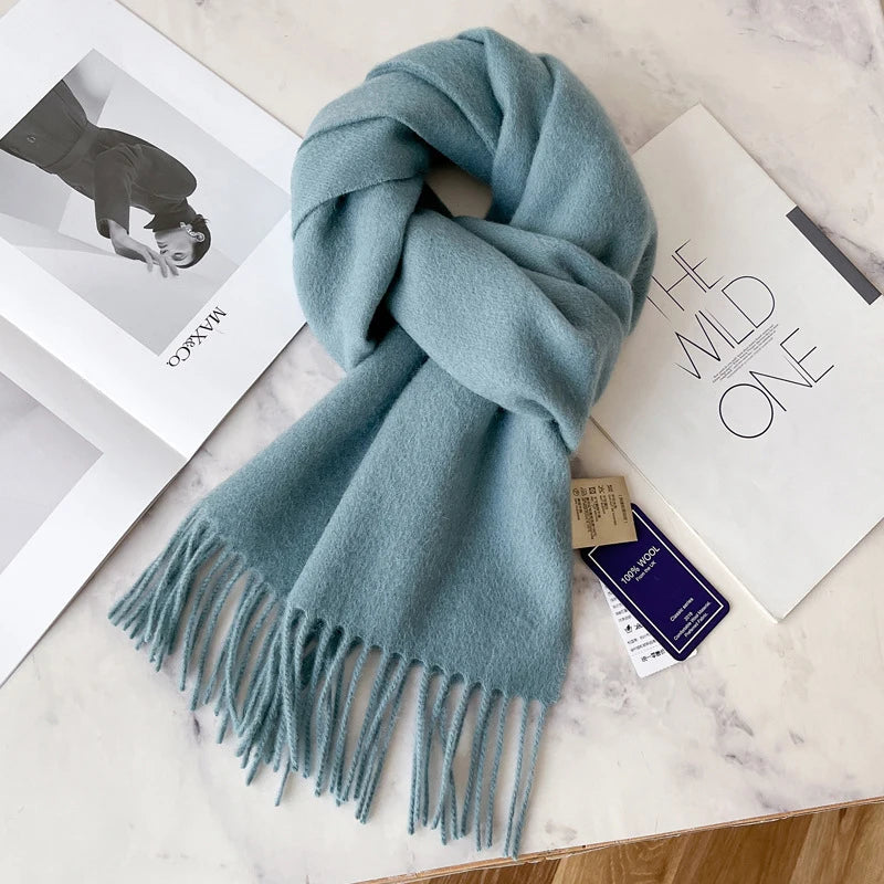 Unisex Wool Narrow Scarf