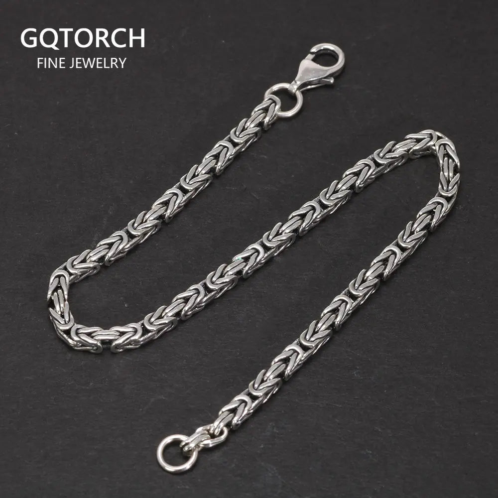 S925 Sterling Silver Braided Viking Bracelet & Chain Necklace