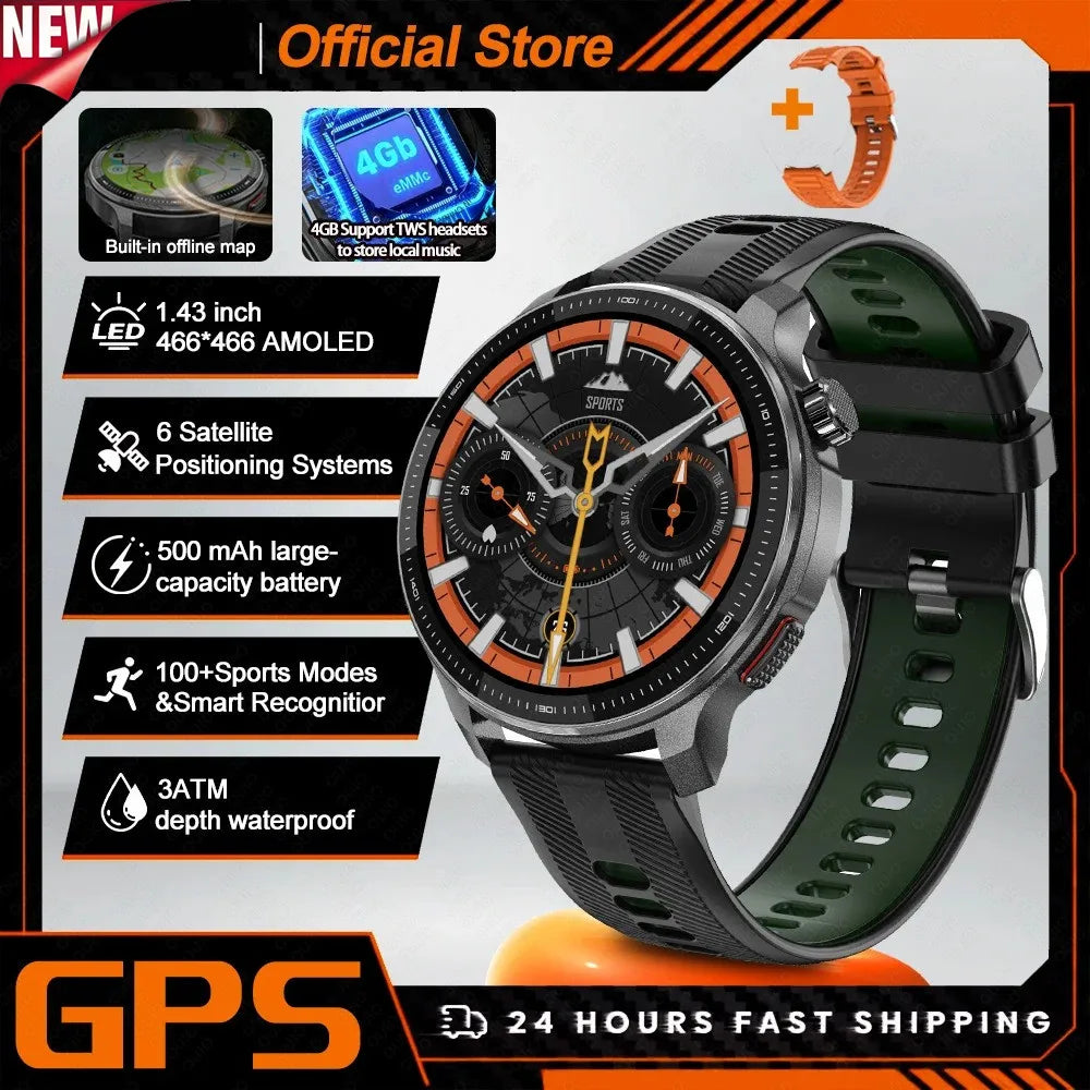 Hiwego GPS Smartwatch | Offline Maps, 4GB, Gorilla Glass, 3ATM & Flash Charge