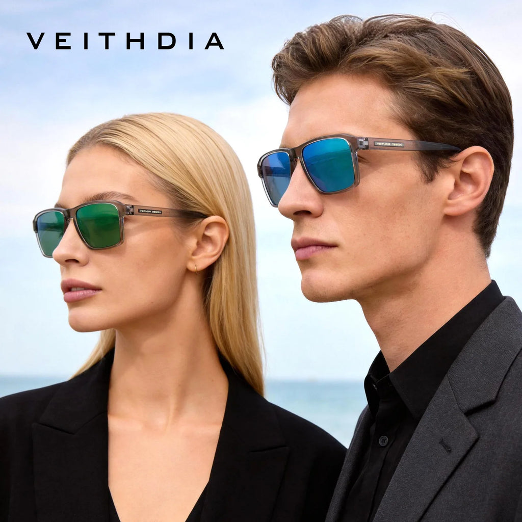 VEITHDIA Square Polarized Sunglasses | Mirror & Gradient Lenses | UV400