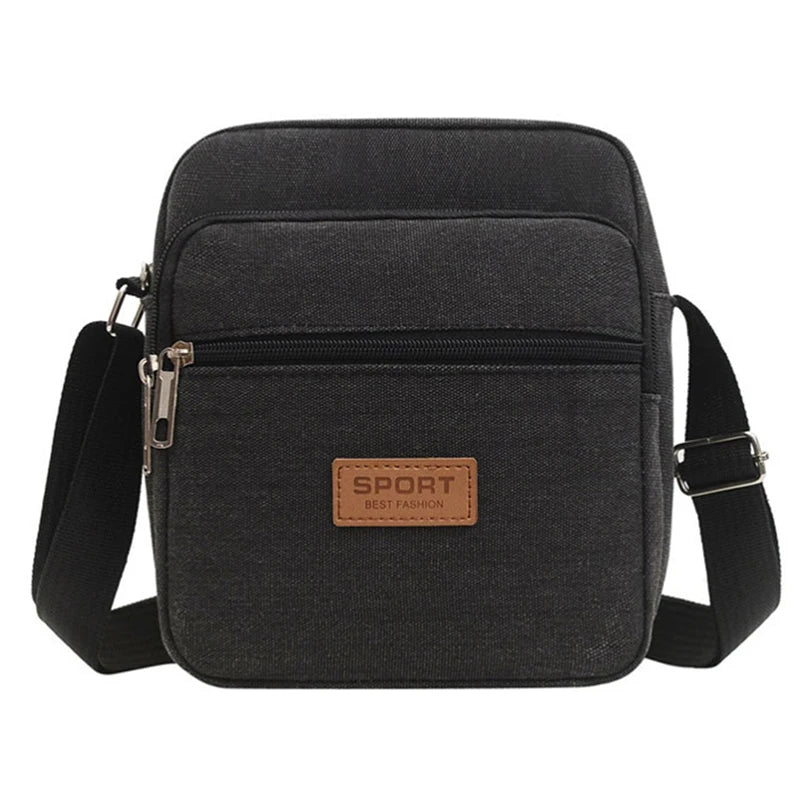 Men's Canvas Mini Crossbody Bag – Casual Shoulder & Messenger Bag