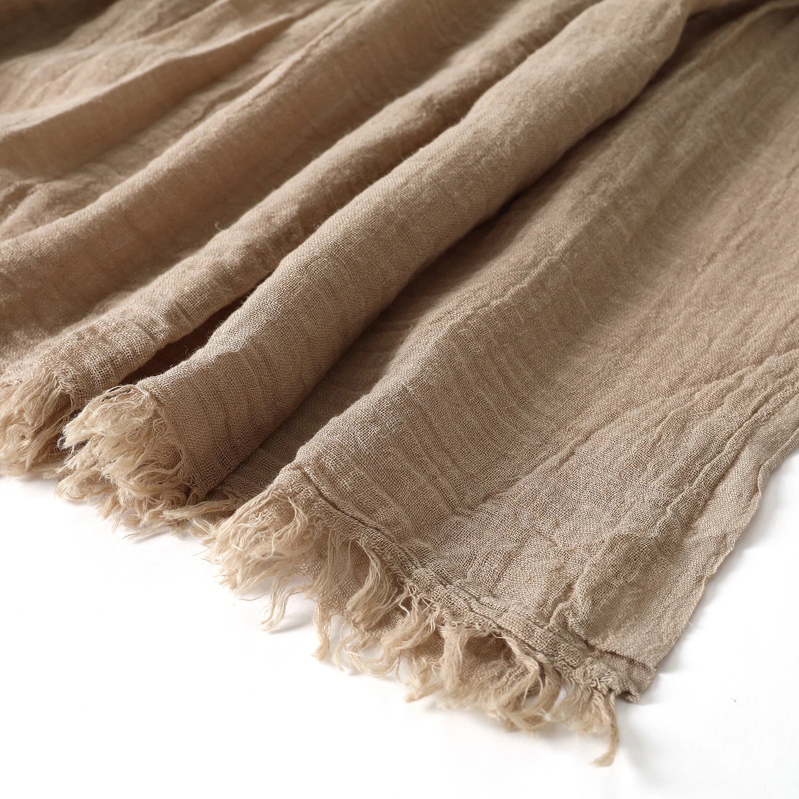 Unisex Cotton Linen Solid Scarf