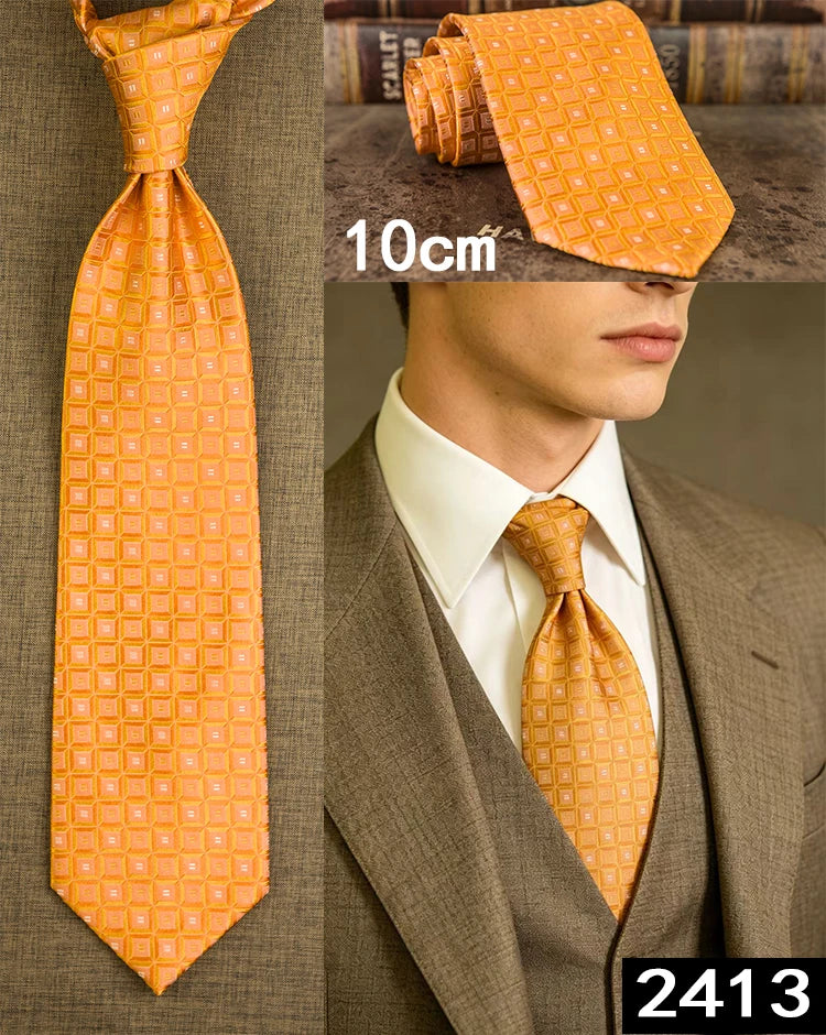 Men's 100% Silk Jacquard Necktie – Paisley, Abstract & Geometric Patterns