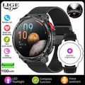 LIGE Military Smart Watch – 1100mAh, LED Flashlight, Compass, Bluetooth Calling, IP68