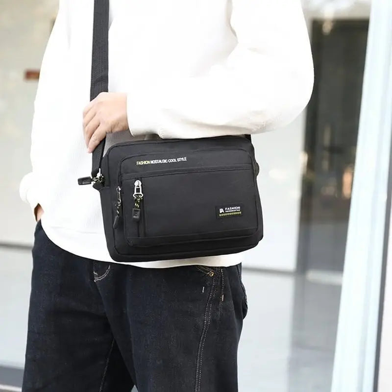 Men's Large Capacity Crossbody Bag – Multi-Pocket Shoulder Bag for Work & Travel