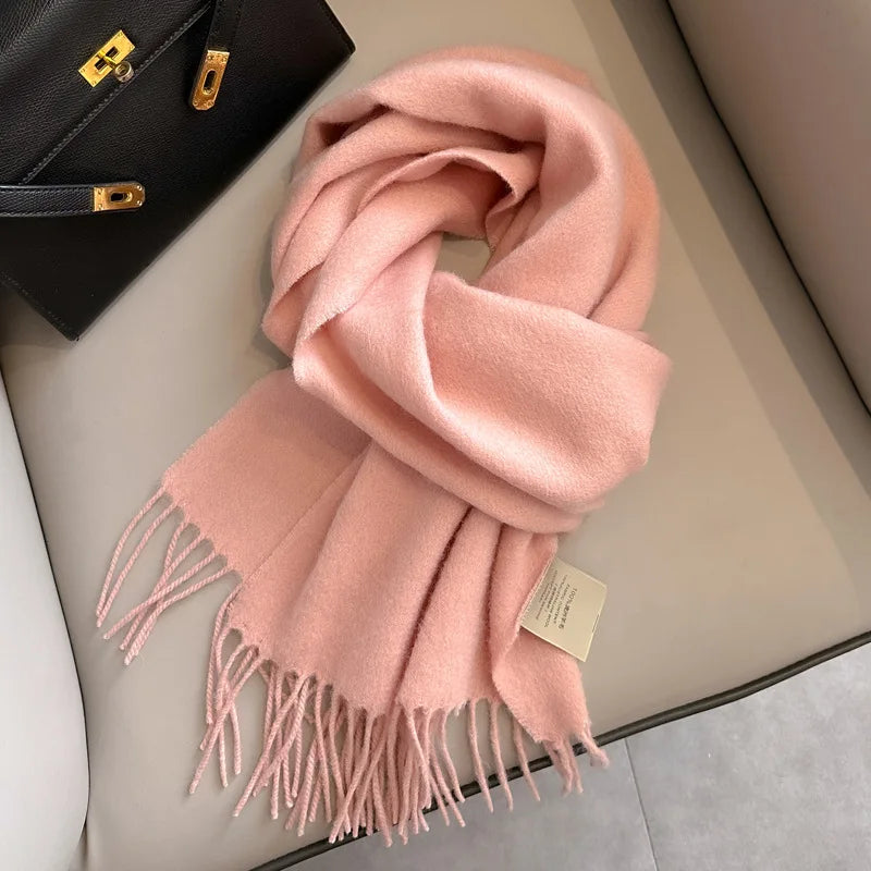 Unisex Wool Narrow Scarf