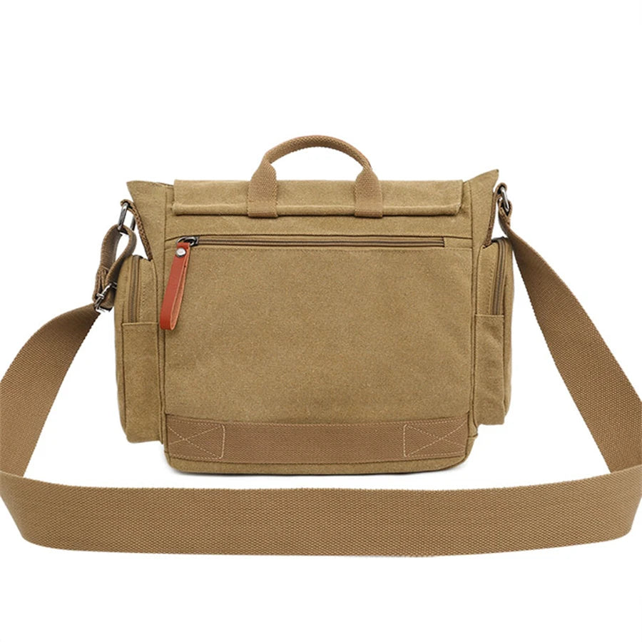 DIDA BEAR Canvas Messenger Bag | Large Capacity Travel & Weekend Briefcase