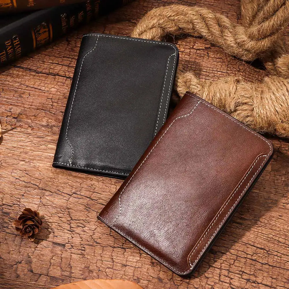 Genuine Leather Passport Wallet — Travel Document Organiser with Card Slots