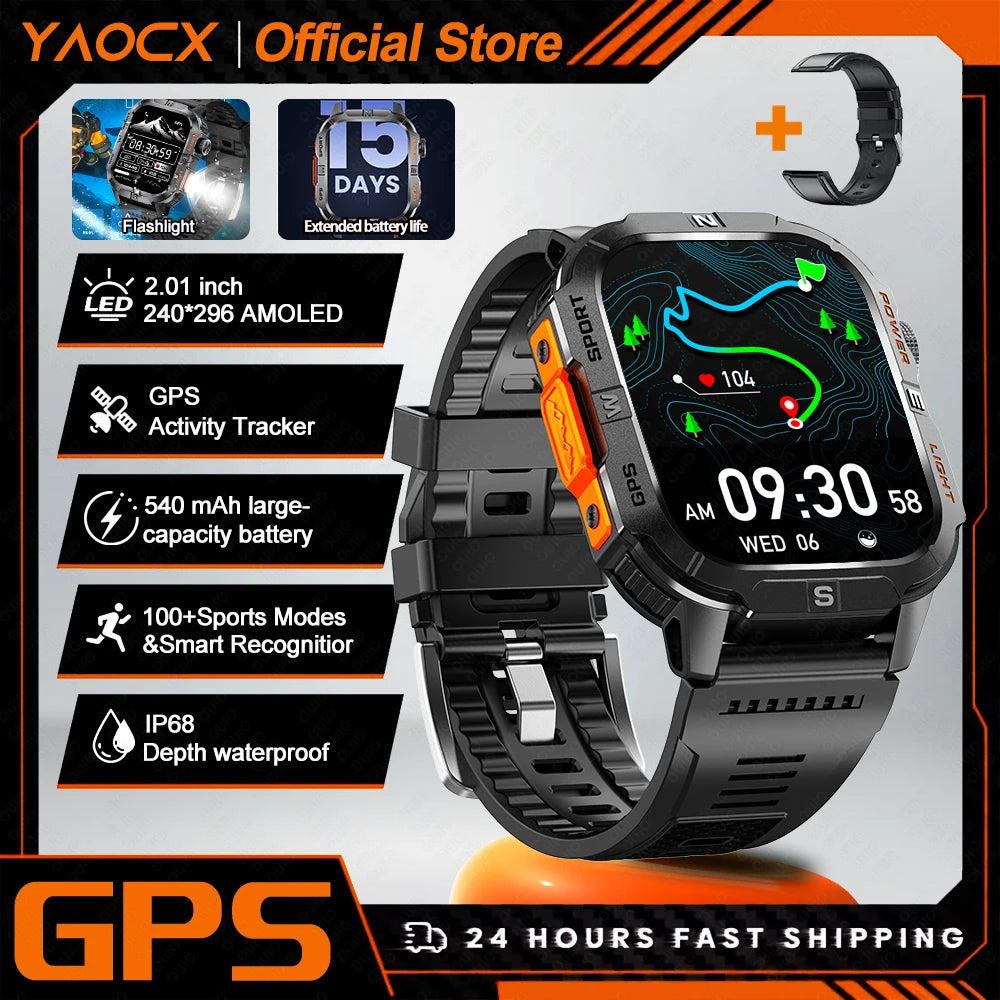 ZODVBOZ GTH3 Smartwatch | 2.01" Screen, 6-Satellite GPS, IP68 & Bluetooth Calling