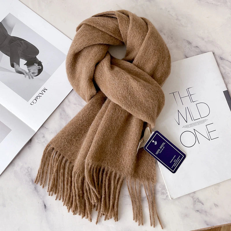 Unisex Wool Narrow Scarf