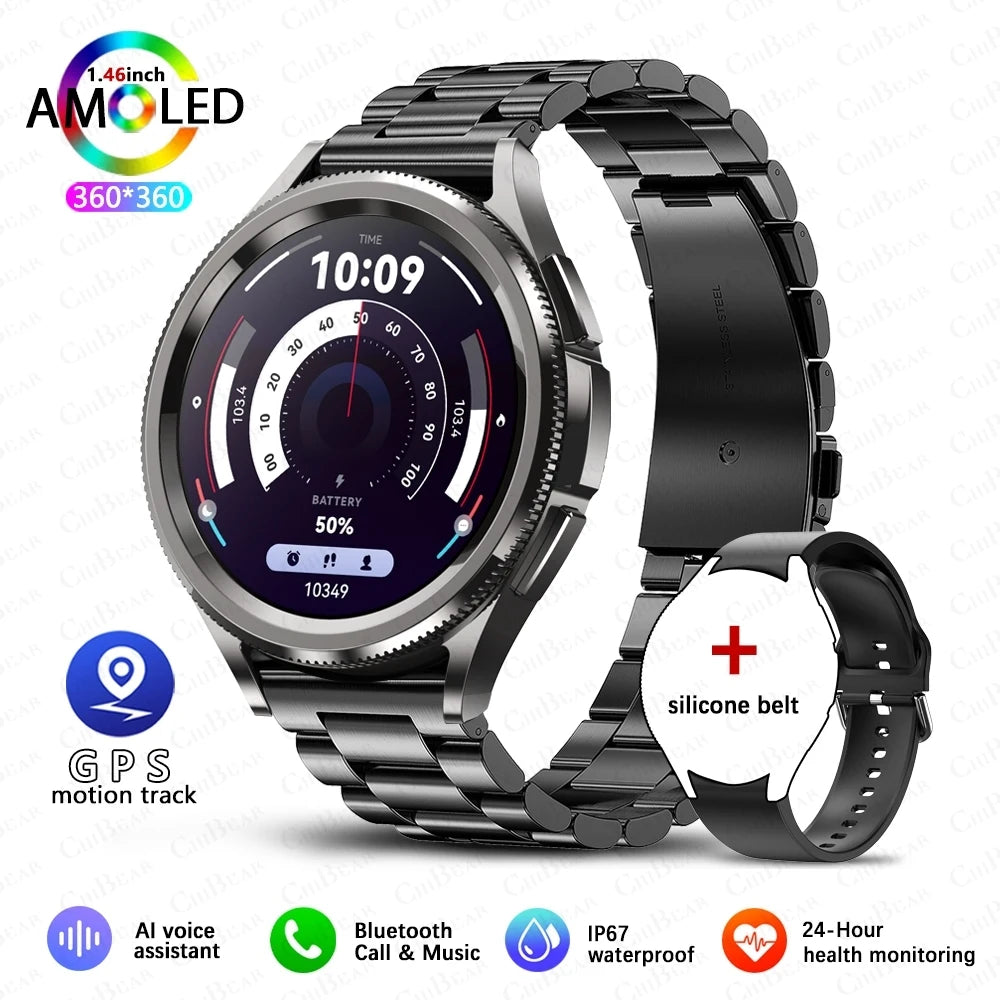 Jooeniok Watch 6 Pro Smartwatch | 1.46" AMOLED, Bluetooth Calling & GPS Sports Tracker