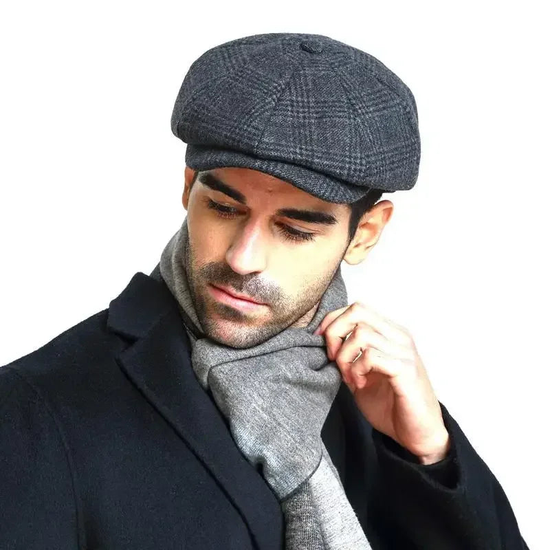 Men's Herringbone Newsboy Cap – Large Fit