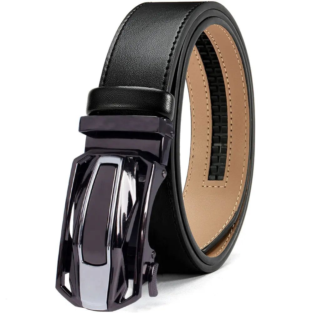 Unisex Leather Automatic Buckle Belt – 11 Colours, 3 Sizes