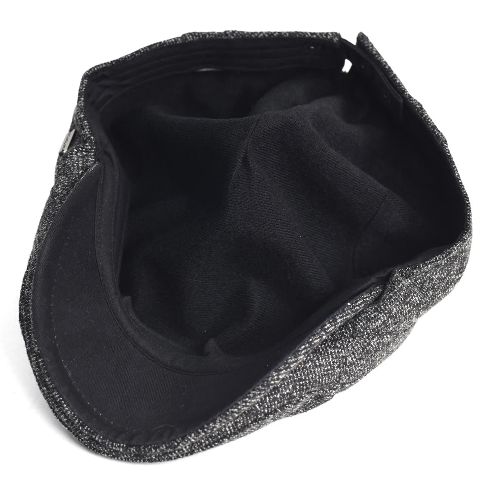 Thick Warm Newsboy Flat Cap – Soft Retro Driver Hat for Autumn & Winter