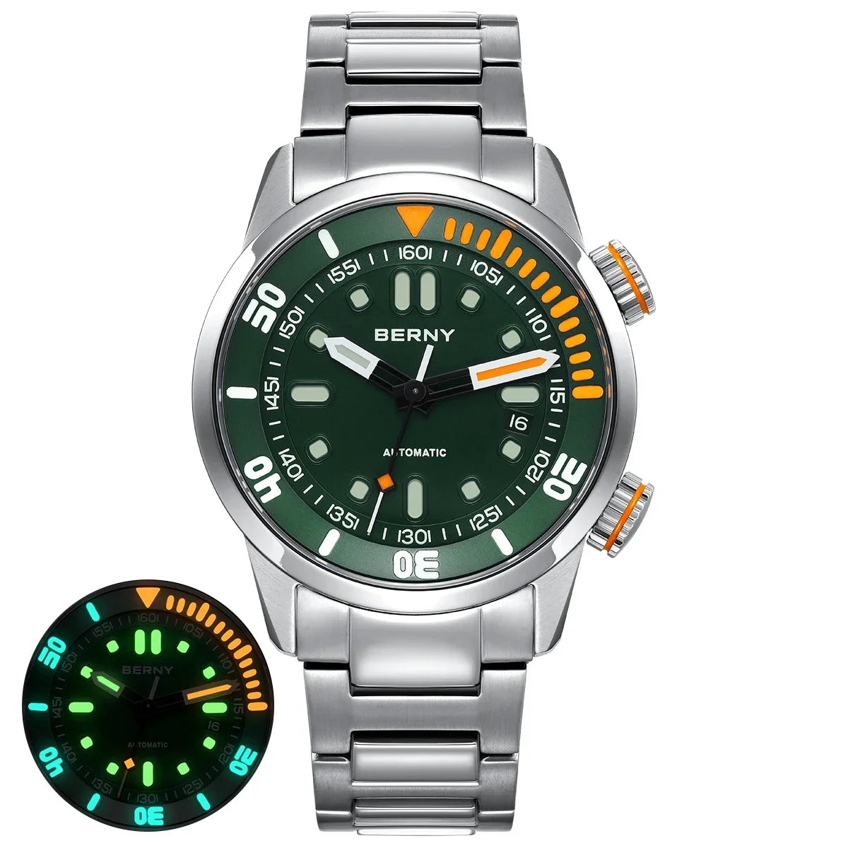BERNY AM339M Automatic Dive Watch – Miyota 8215, Sapphire Crystal, 200m Water Resistant