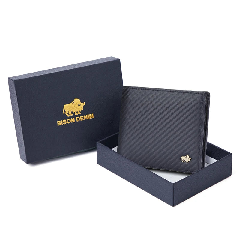 BISON DENIM Carbon Fibre Bifold Wallet