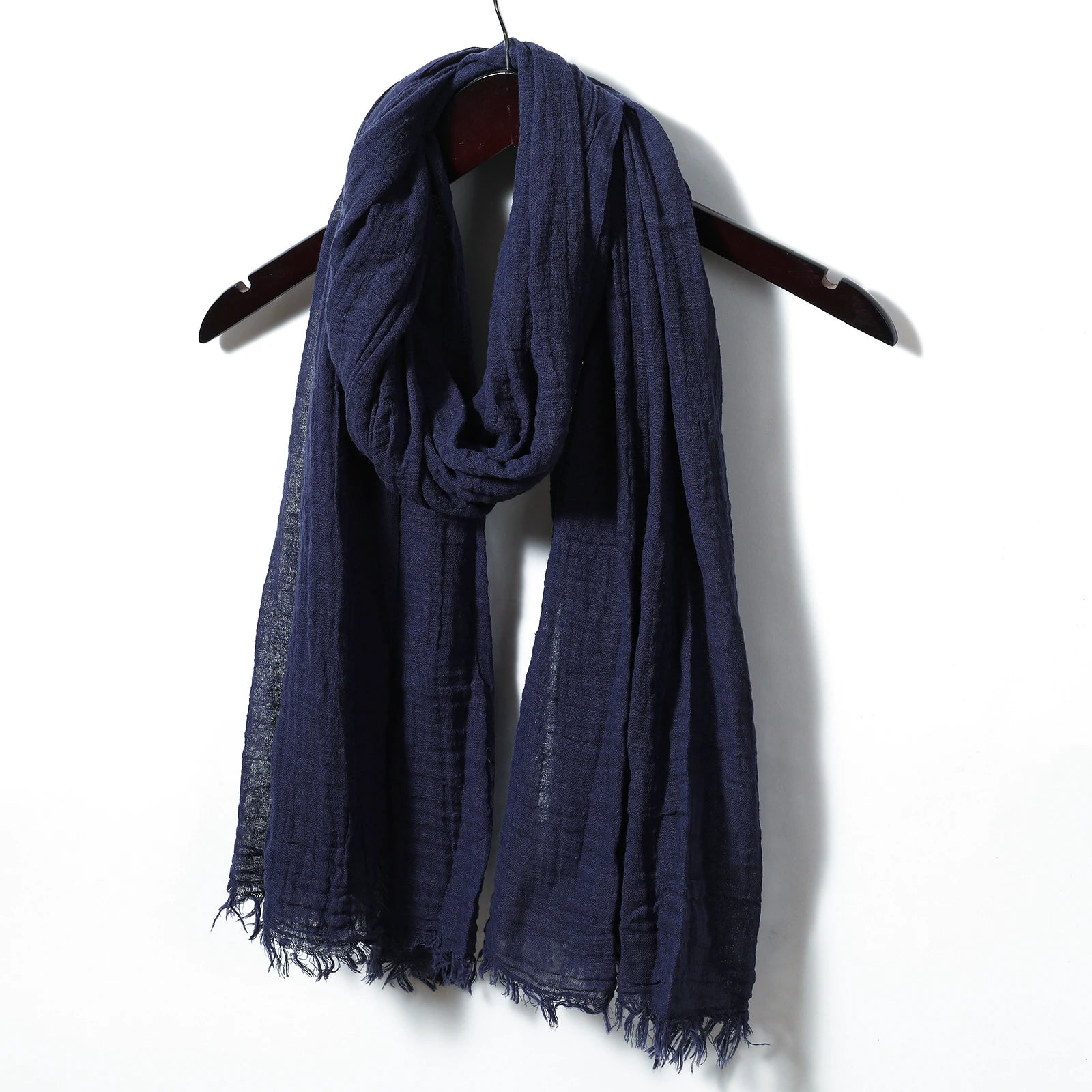 Unisex Cotton Linen Solid Scarf