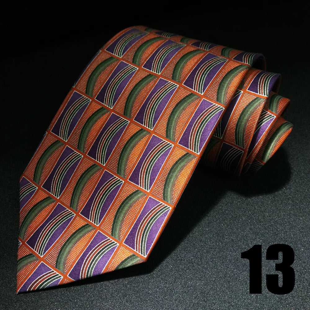Men's Silk Jacquard Necktie – 10cm Wide Business & Wedding Tie