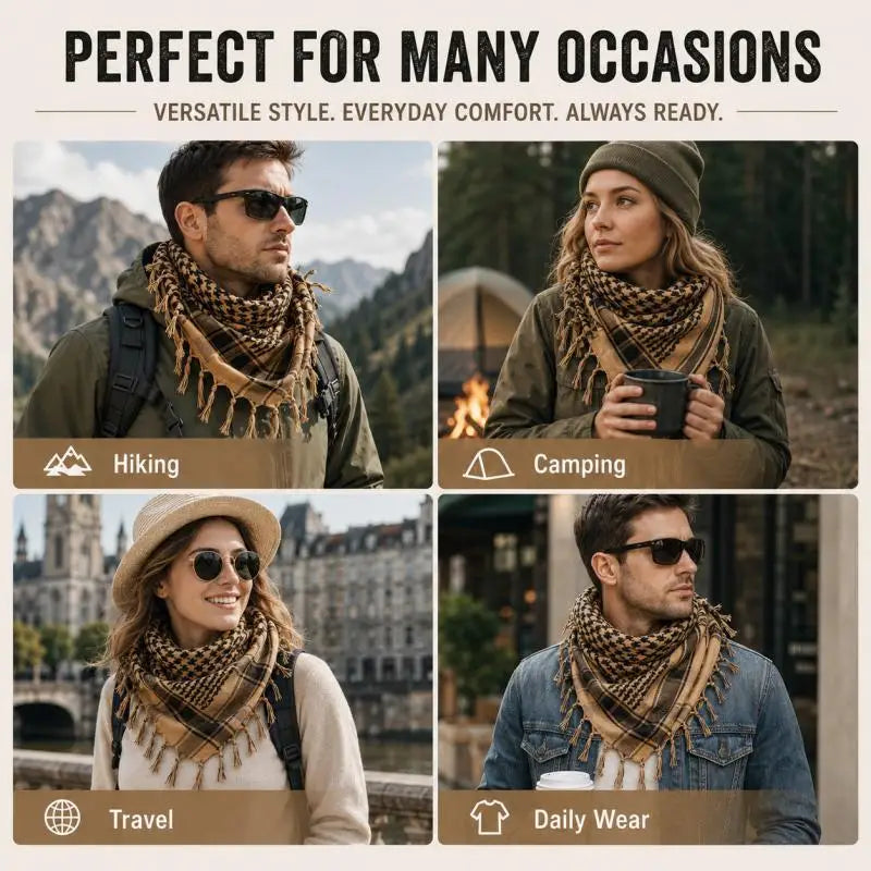 Military Arab Scarf – Lightweight Windproof Wrap for Hiking & Outdoor | Unisex