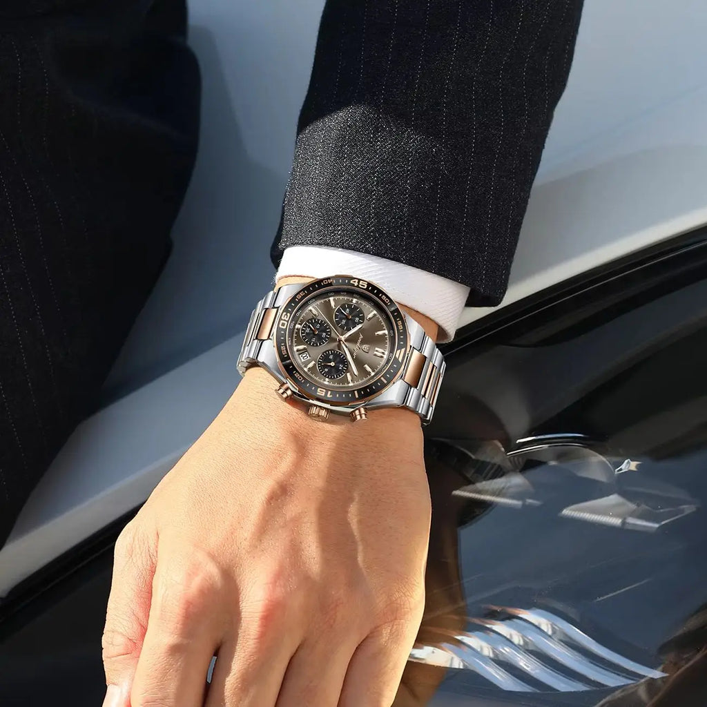 POEDAGAR Fashion Creative Men's Quartz Watch Waterproof Luminous Sport Man Clock Date Chronograph Business Watches For Men Reloj