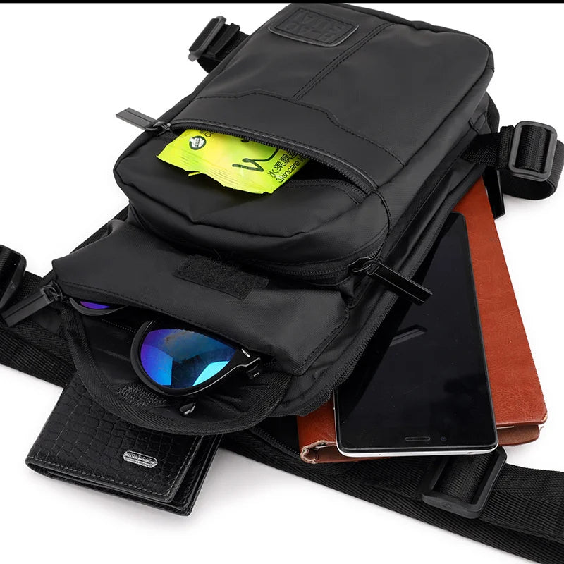 Men's Nylon Drop Leg Bag – Waterproof Motorcycle Thigh & Waist Pack