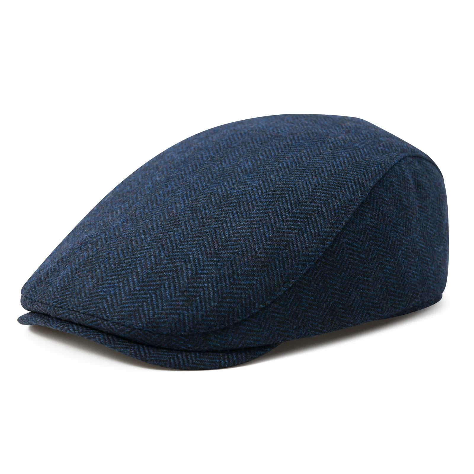 Men's Herringbone Flat Cap – Wool Blend
