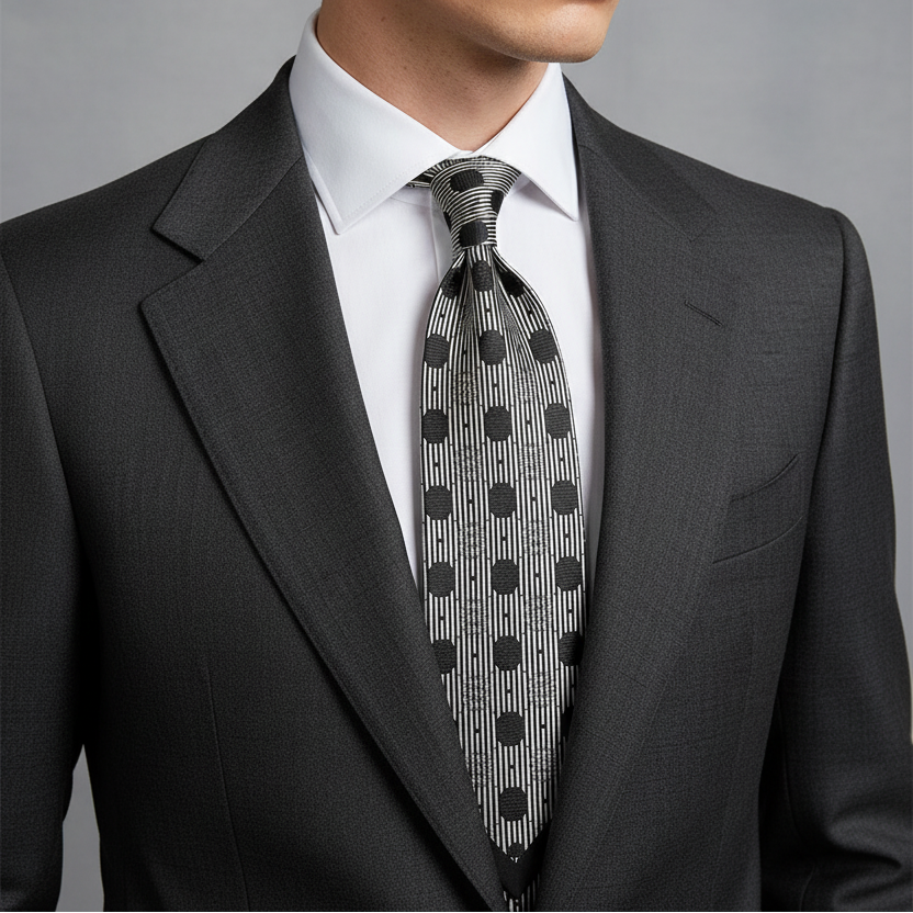 Men's 100% Silk Jacquard Necktie – Geometric, Floral, Checked & Solid