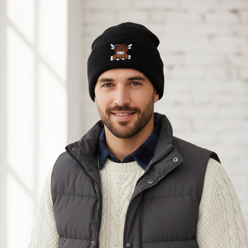 Embroidered Knit Beanie – Warm Pullover Cap | Men's & Women's