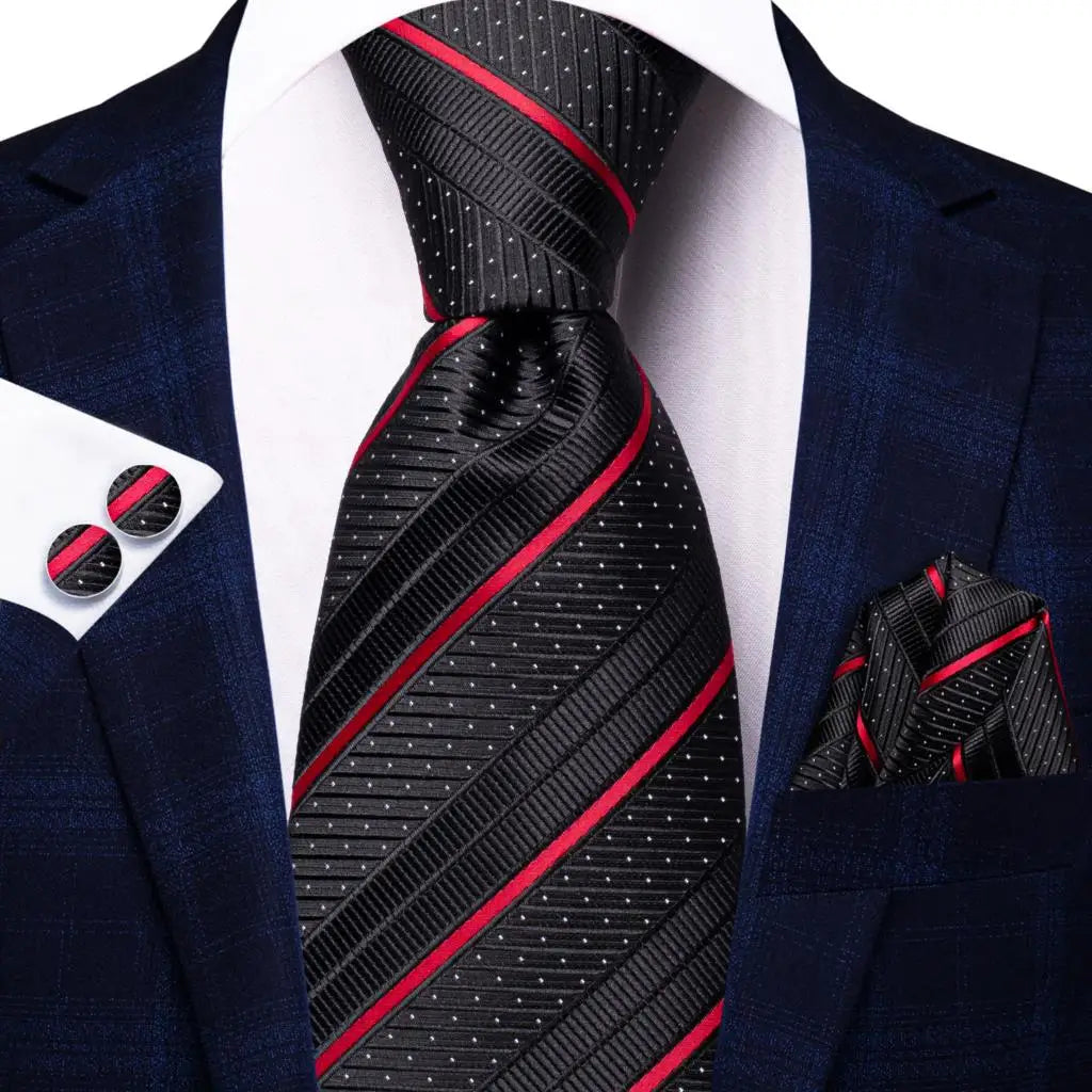 Hi-Tie Men's Silk Paisley Necktie & Pocket Square Set – 8.5cm | 19 Colours