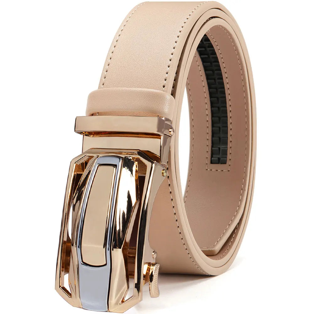 Unisex Leather Automatic Buckle Belt – 11 Colours, 3 Sizes