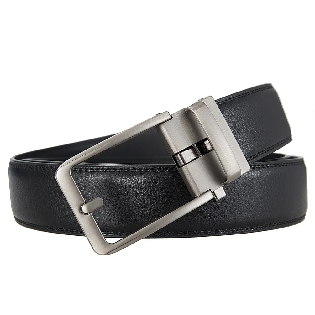 Men's Genuine Leather Automatic Buckle Belt – Designer Fashion