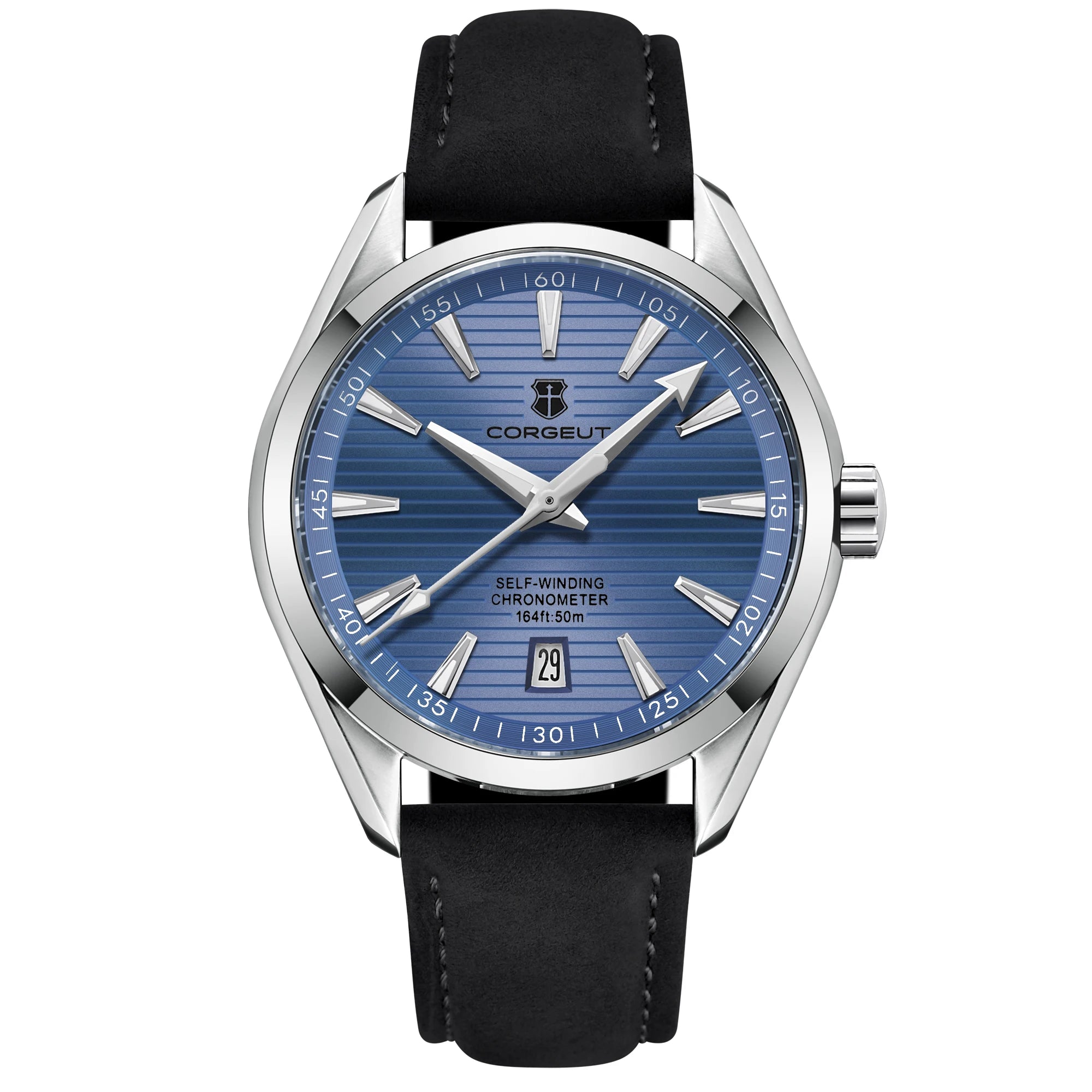 CORGEUT 41mm Automatic Watch – Seiko NH35, Sapphire Crystal, Exhibition Caseback, 50m Water Resistant