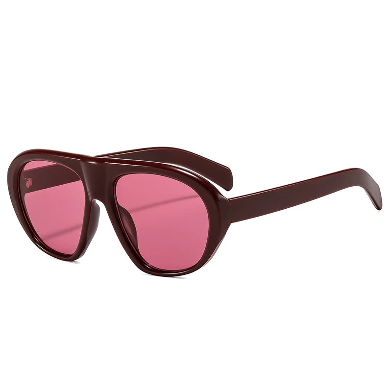 SO&EI Vintage Candy Color Pilot Men Sunglasses Fashion Women Outdoor Shades UV400 Punk Leopard Sun Glasses