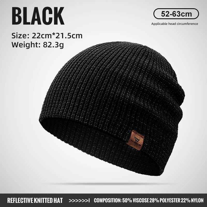 WRELS Reflective Knit Beanie – Windproof Running & Cycling Cap | Unisex