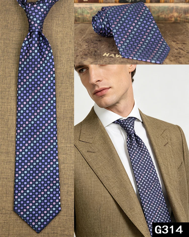 100% Silk Men's Necktie – Multi-Pattern Collection