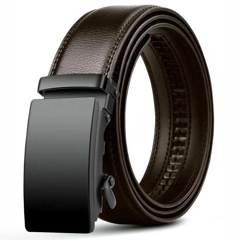 Men's Automatic Buckle Belt – PU Leather Business Belt