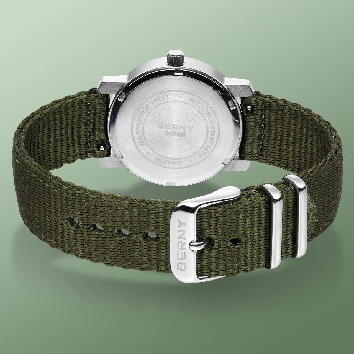 BERNY 2498M Men's Quartz Watch | Miyota GM12 | 35.5mm | Nylon Strap