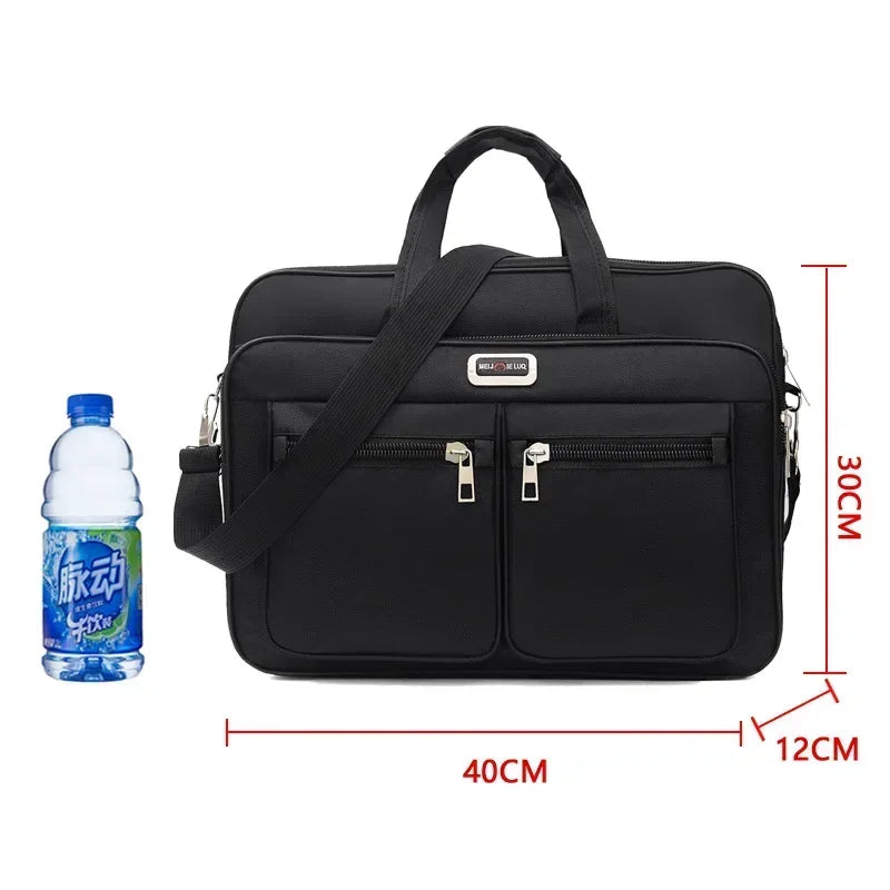 Large Capacity Business Briefcase — Multi-Pocket, Shoulder & Hand Carry