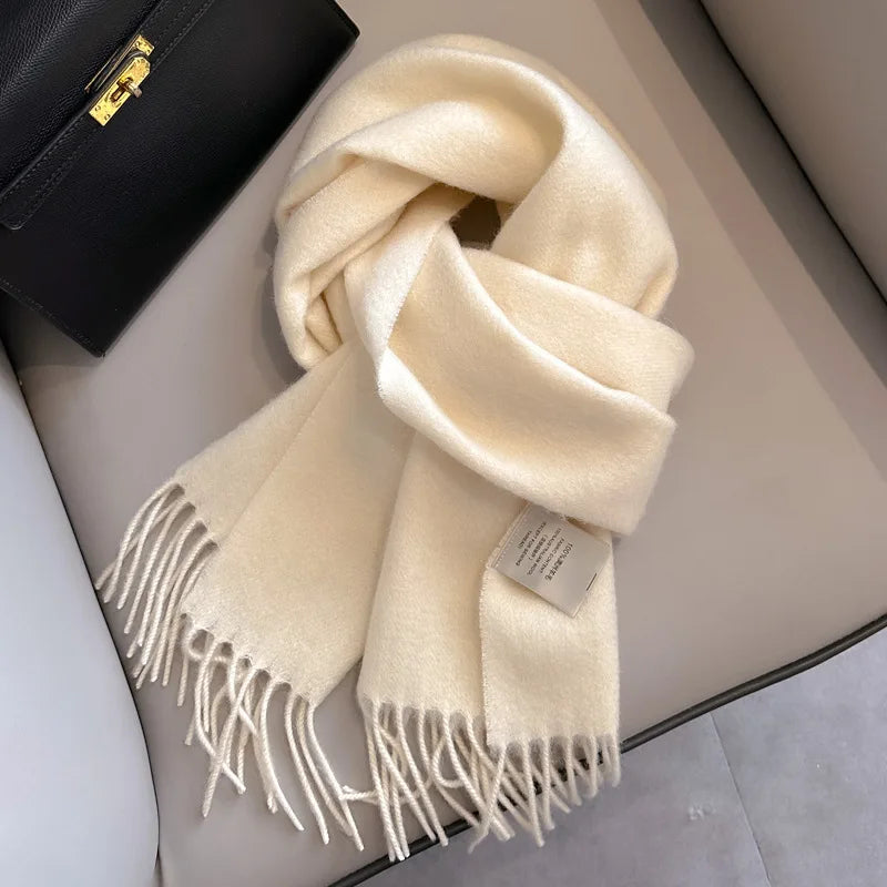 Unisex Wool Narrow Scarf