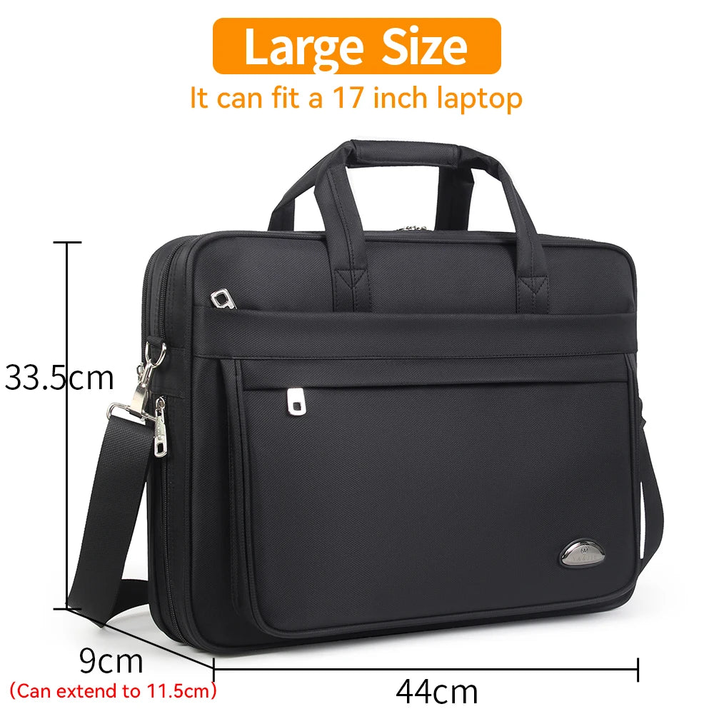 Men's Canvas Briefcase | Large Capacity Laptop Bag in 14", 15.6" & 17"