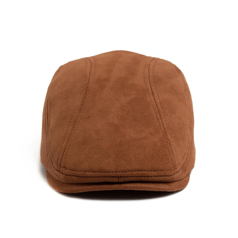 Men's Suede Beret – Flat Visor Cap