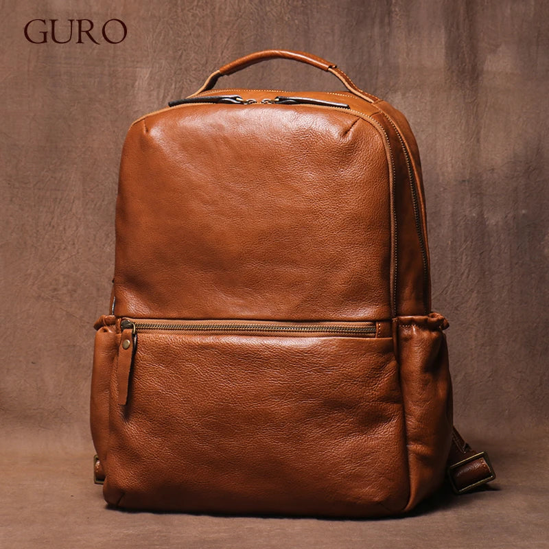GURO Large Genuine Leather Laptop Backpack