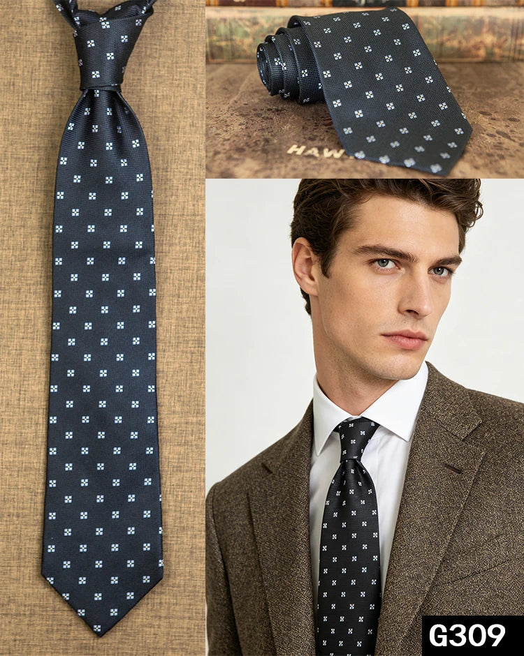 100% Silk Men's Necktie – Multi-Pattern Collection