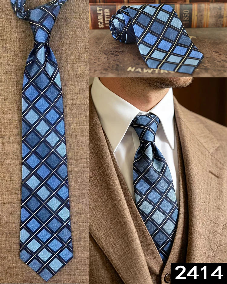 Men's 100% Silk Jacquard Necktie – Paisley, Abstract & Geometric Patterns