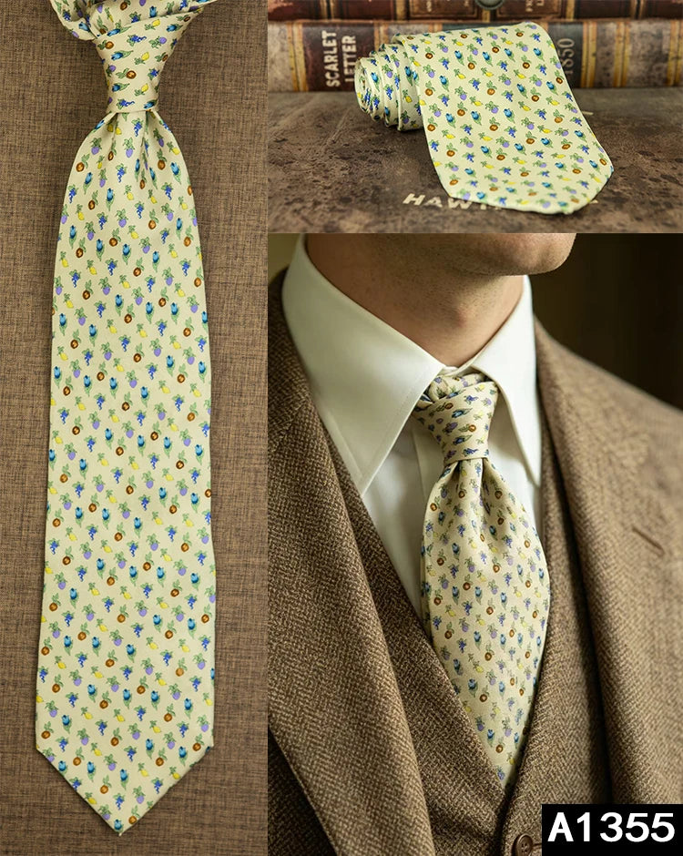 100% Silk Men's Printed Necktie – Vintage & Novelty Collection