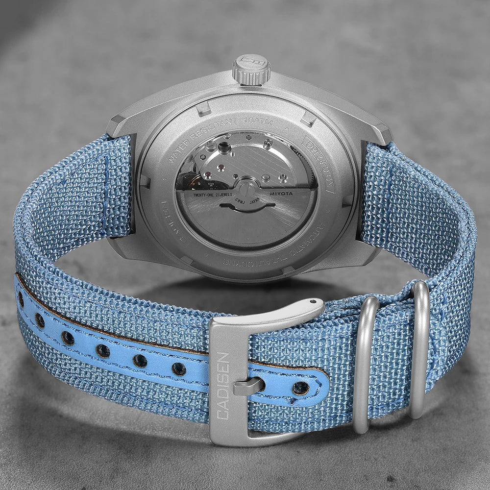 Cadisen C8246 Automatic Watch – Miyota 8215, Sapphire Crystal, NATO Strap, 100m Water Resistant